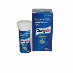 非布司他藍盒(痛風藥)ZURIG80 80mg*30粒/盒 Febuxostat Tablets ZURIG 80 Tables 印度卡迪拉痛風藥