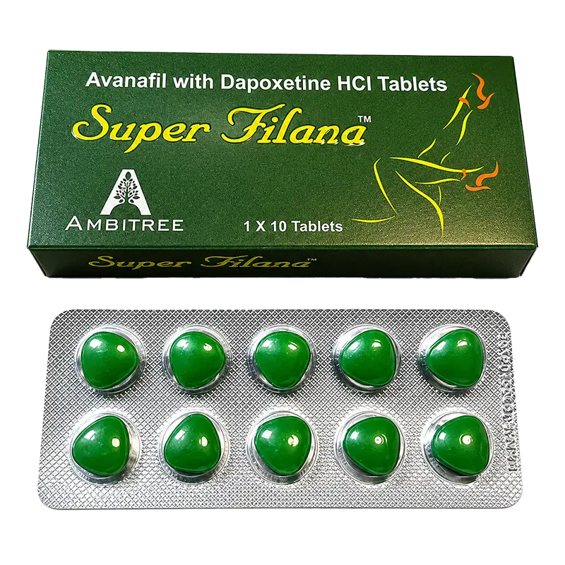 印度綠水鬼 Super Filana | 第四代阿伐那非雙效片1盒10顆 高效助勃與延時 現代男性的完美選擇